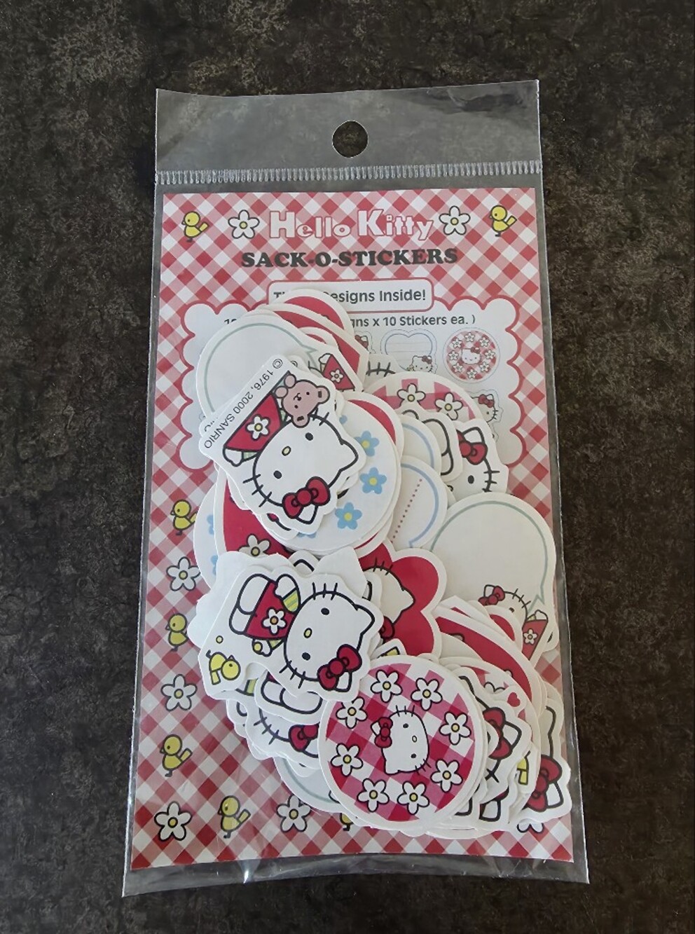 Hello Kitty Vintage 2000 Sack-O-Stickers 100 Pack Stickers *may Be Incomplete